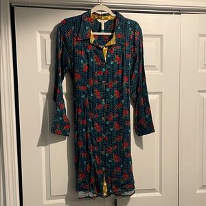 Matilda Jane Teal and Red Floral Long Sleeve Dress